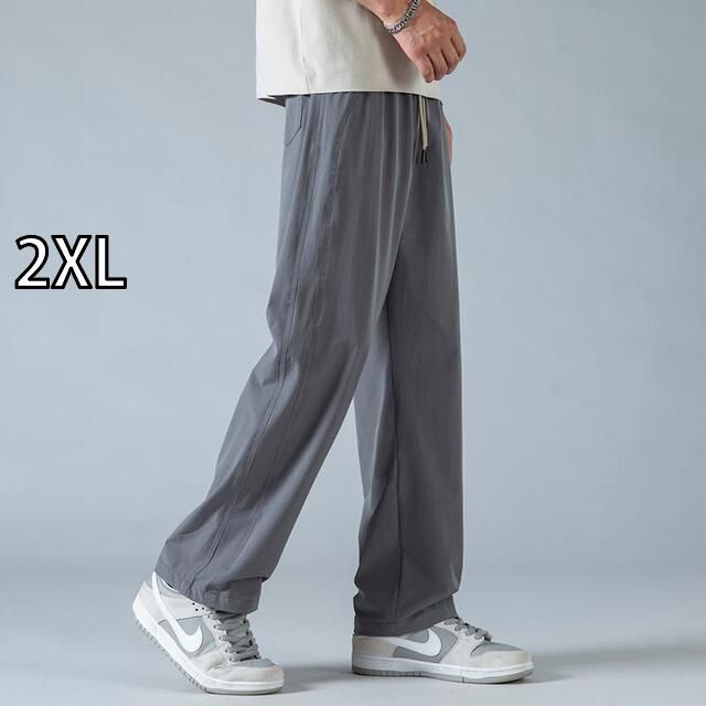 【SALE，低価】 [2XL]メンズ ファッション 服 オシャレ シンプル 大人 かっこいい 大きいサイズ ストリート 紳士服 冷感 パンツ 夏 薄手 速乾 ストレート レッグ ワイド スーツ カジュアル その他
