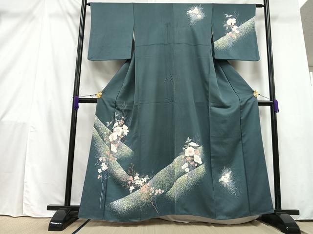 ［3145］［3925］訪問着 草花文 落款有 作家物 金彩 正絹 着物 袷 平和屋着物□訪問着 草花文 金彩 正絹 逸品 AAAT3888jh - メルカリ