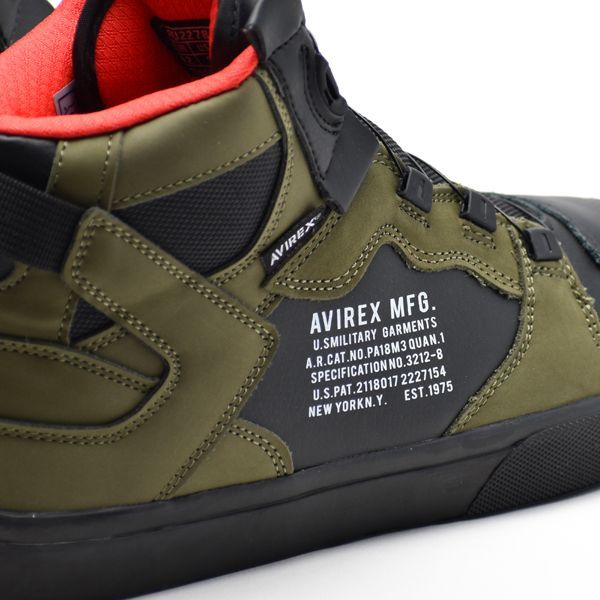 バイクシューズ ハイカット オリーブ ライディングシューズ AVIREX