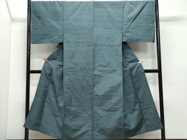 平和屋着物▽男性　単衣　色無地　鉄御納戸色　正絹　逸品　未使用　AAAV2874fy 平和屋着物▽男性 単衣 色無地 鉄御納戸色 正絹 逸品 未使用 AAAV2874fy