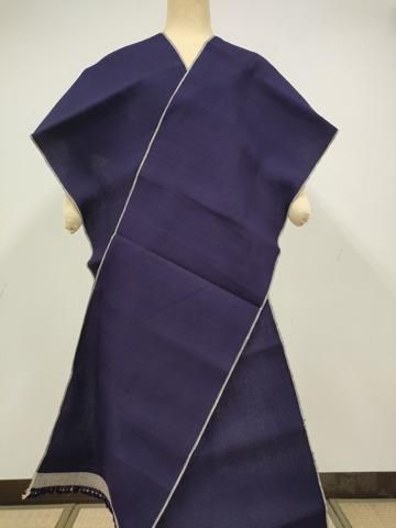 平和屋□極上 本場結城紬 重要無形文化財 色無地 真赭 逸品 未