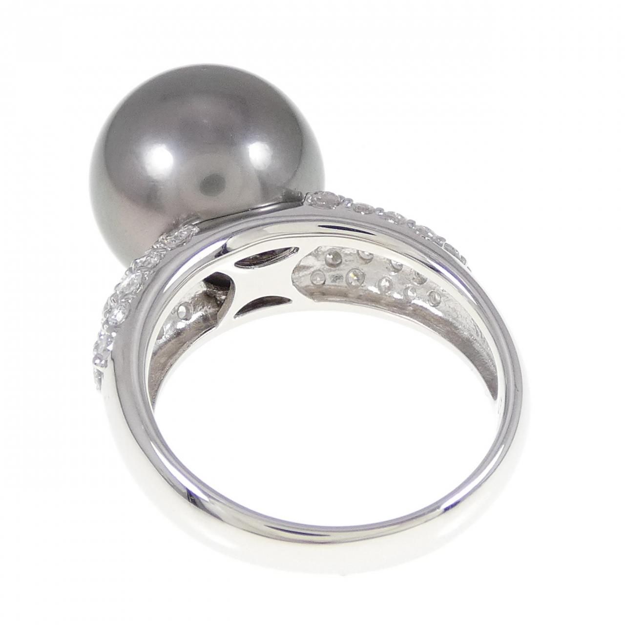 PT 黒蝶パール リング 13.0mm Tahitian+ タヒチ黒蝶真珠 リング 11mmUP