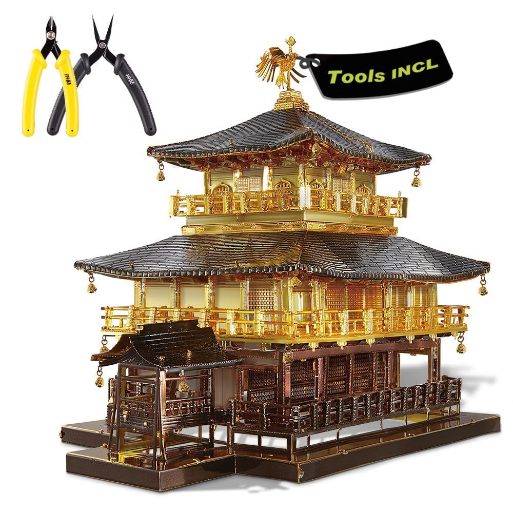 数量 Piececool ピースクール 立体パズル 金閣寺＆工具セット 建物 メタリックナノパズル 3dパズル 金属製 組み立て必要 工具含め 接着剤不要 難易度3つ星 中級者 大人向け 飾り 置物