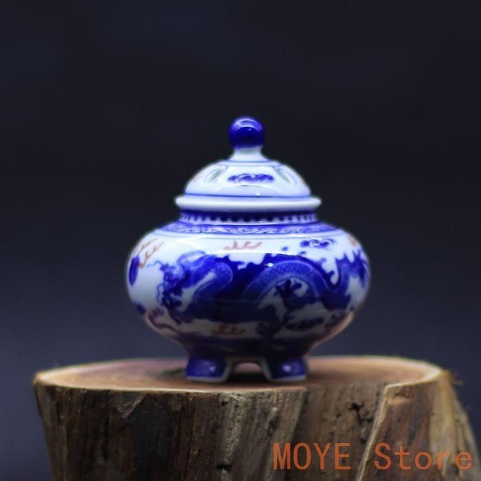 青花竜紋香炉 香道具 景徳鎮  陶磁器  現代工芸品 美術品 置物 青花龍紋香炉 香道具 景徳鎮 陶磁器 装飾品 現代工芸品 美術品
