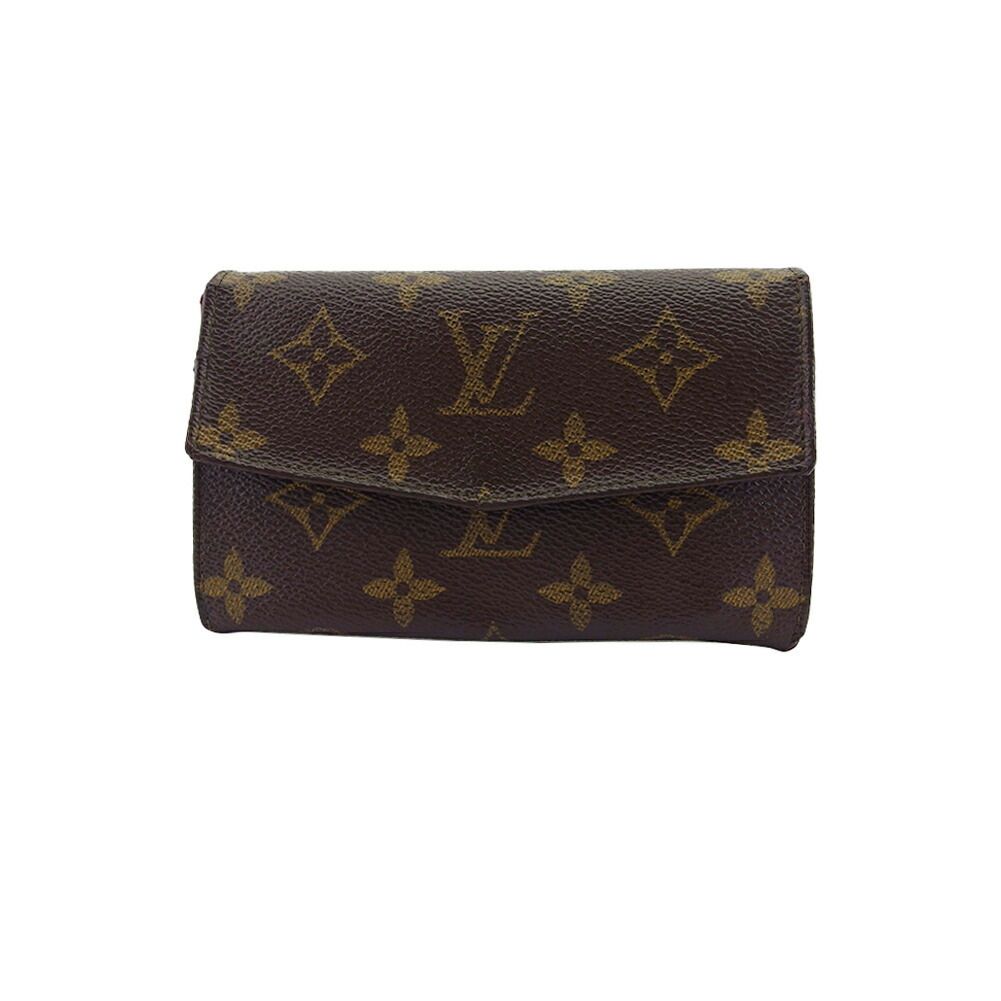 ルイ ヴィトン LOUIS VUITTON 二つ折り財布 モノグラム ポルトモネジップ ブラウン ベージュ レディース