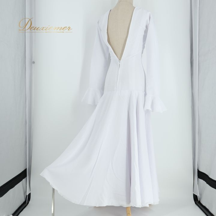 フラメンコ 衣装 人気 ワンピース ドレス ホワイト系 無地 シンプル 白