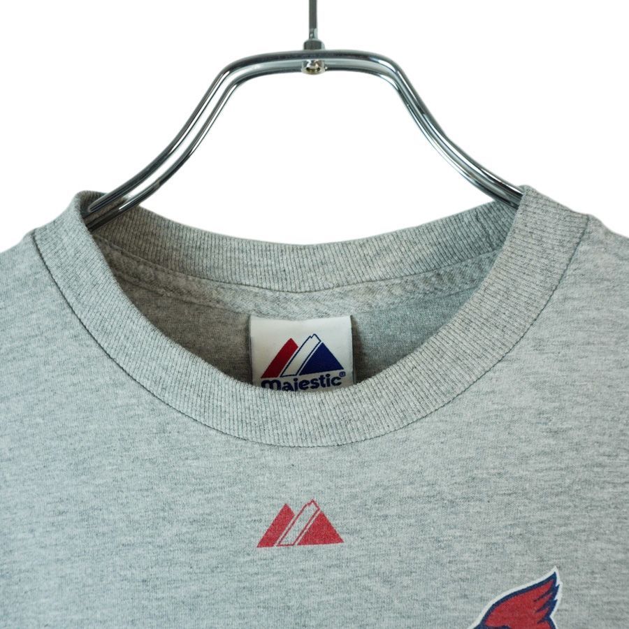 グッドスタイル90SビンテージMajesticマジェスティック×MLBメジャーリーグCardinalsカージナルズ半袖ベースボールシャツグレー系n24258 MajesticマジェスティックMLBセントルイスカージナルスSt. Louis
