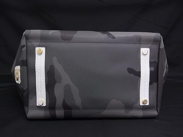【未使用タグ付】ADMJ ハンドバッグ グレー 迷彩柄 PVC レザー A.D.M.J. - □新品□未使用□ ADMJ エーディーエムジェイ PVC