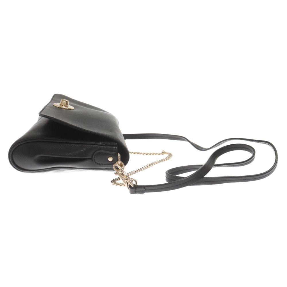 レディース COACH 2WAY チェーンショルダーバッグ 黒 レザー F34602