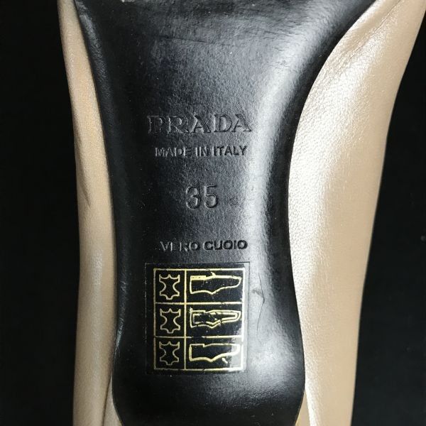 イタリア製☆プラダ/PRADA☆ハイヒール/ストラップパンプス【35/22.5  