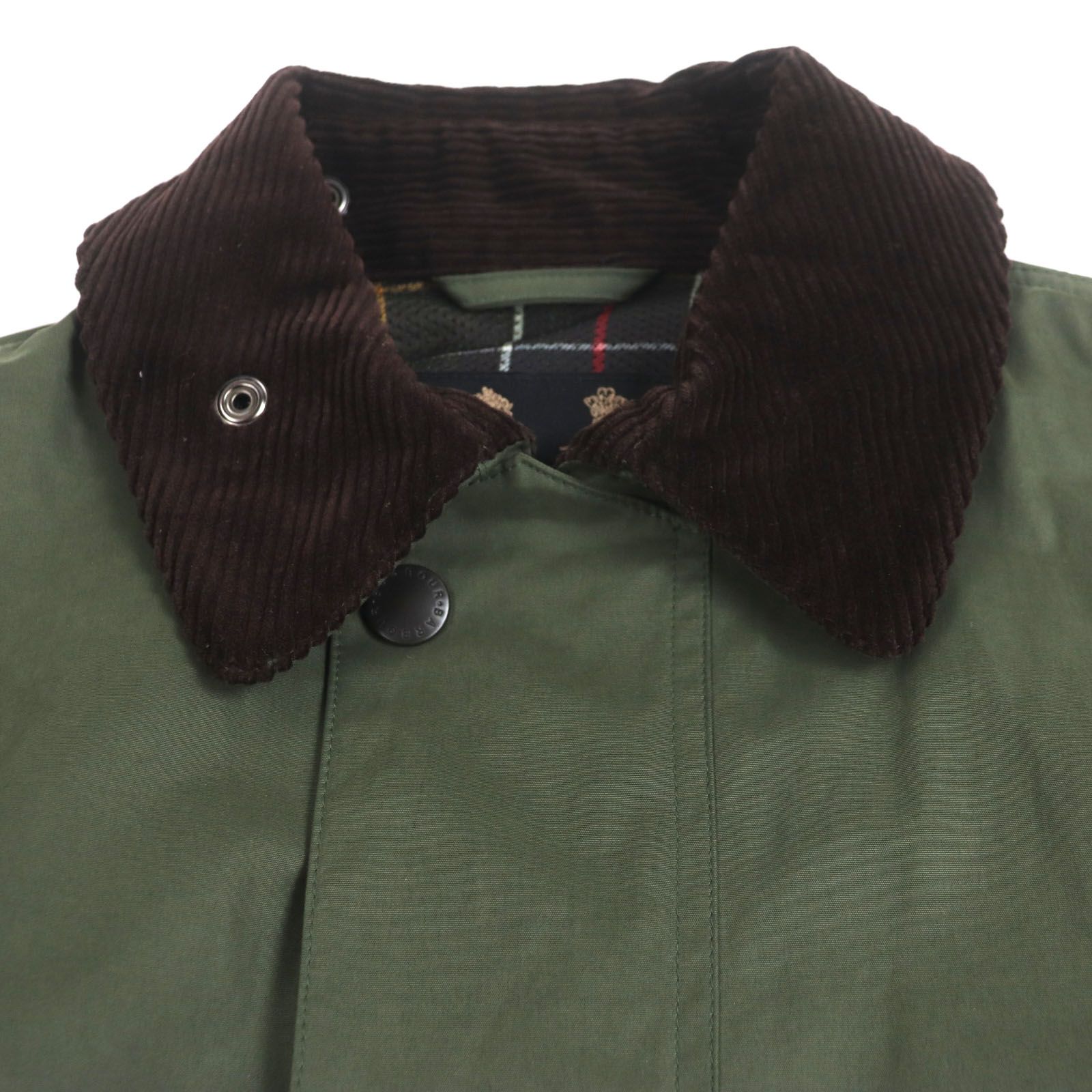 Barbour バブアー 241MCA0962 BORDER ボーダー 襟コーデュロイ ダブルジップアップ ミリタリーコート カーキ 38 メンズ