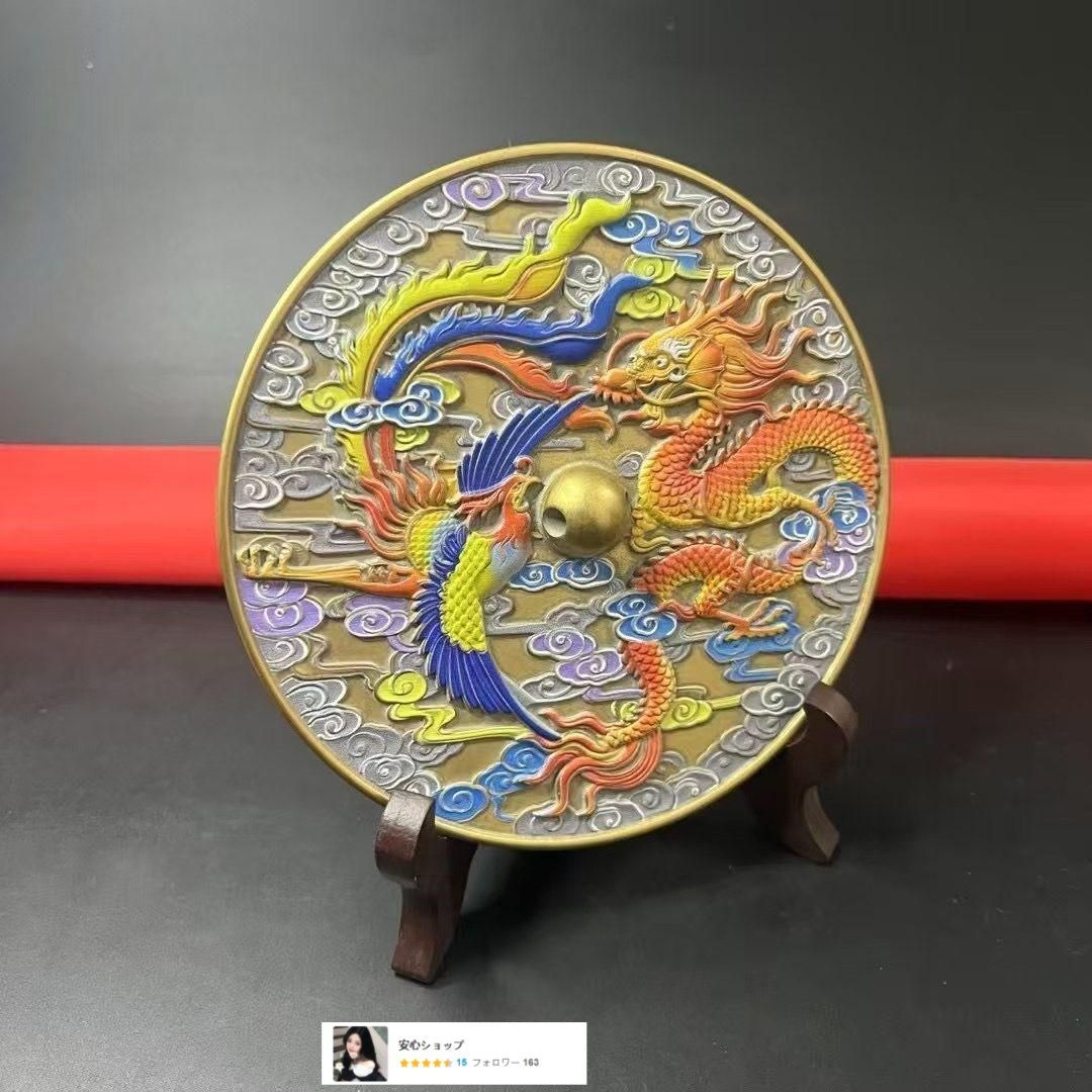 銅 細工 龍如意 リビング 玄関 書架 装飾品 工芸品 置物 銅 細工 銅製 龍 如意 装飾品 工芸品 美術品 置物