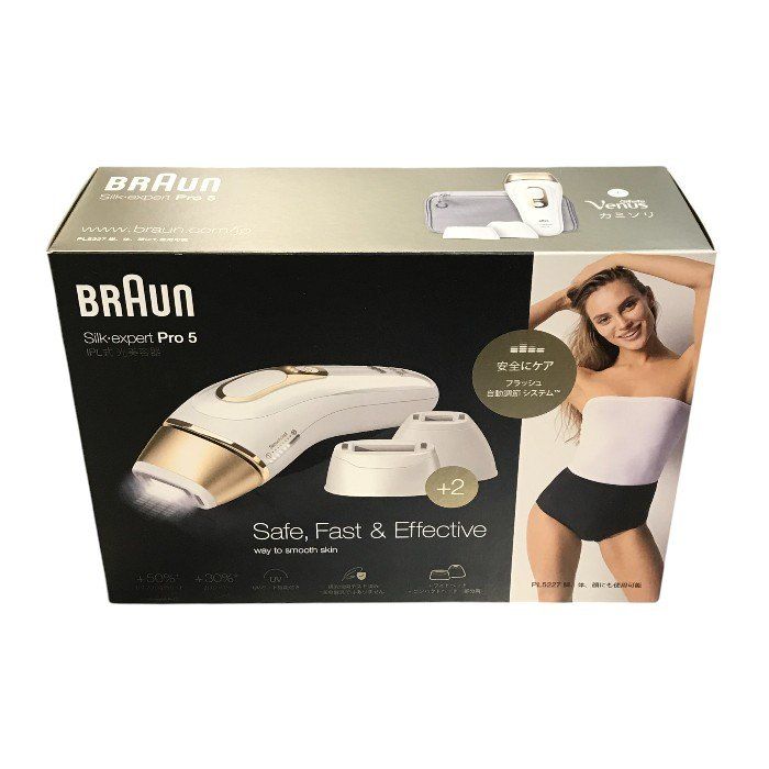 BRAUN ブラウン シルクエキスパート Pro5 光美容器 ホワイト フラッシュ ムダ毛ケア IPL方式 美肌 PL-5227 T1
