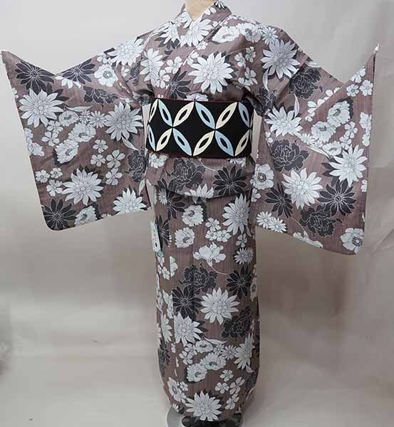 浴衣 単品 仕立て上がり 女性用 綿100％ 4L アイボリー NO42132 浴衣 単品 仕立て上がり 女性用 綿100％ 4L アイボリー NO42132