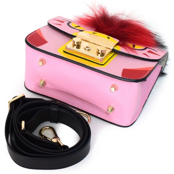フルラ　FURLA　レザー　メトロポリス鳥モチーフファー2wayショルダーバッグ フルラ バッグ FURLA レザー メトロポリス 鳥 モチーフ ファー 2way