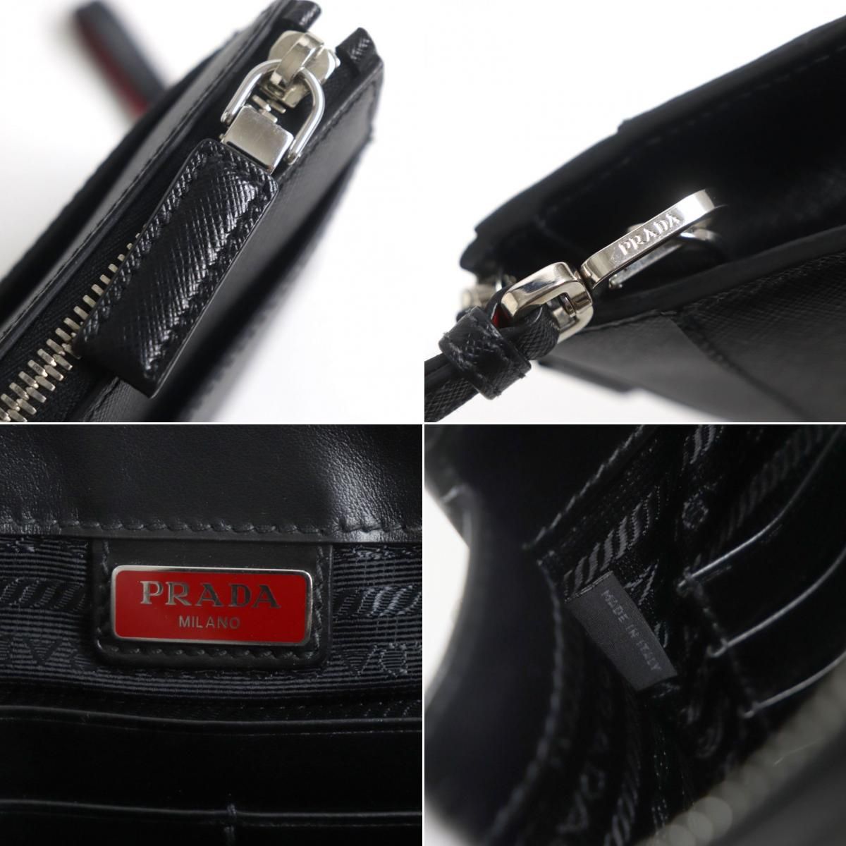 極美品▽定価280500円 PRADA プラダ 2VF032 サフィアーノレザー