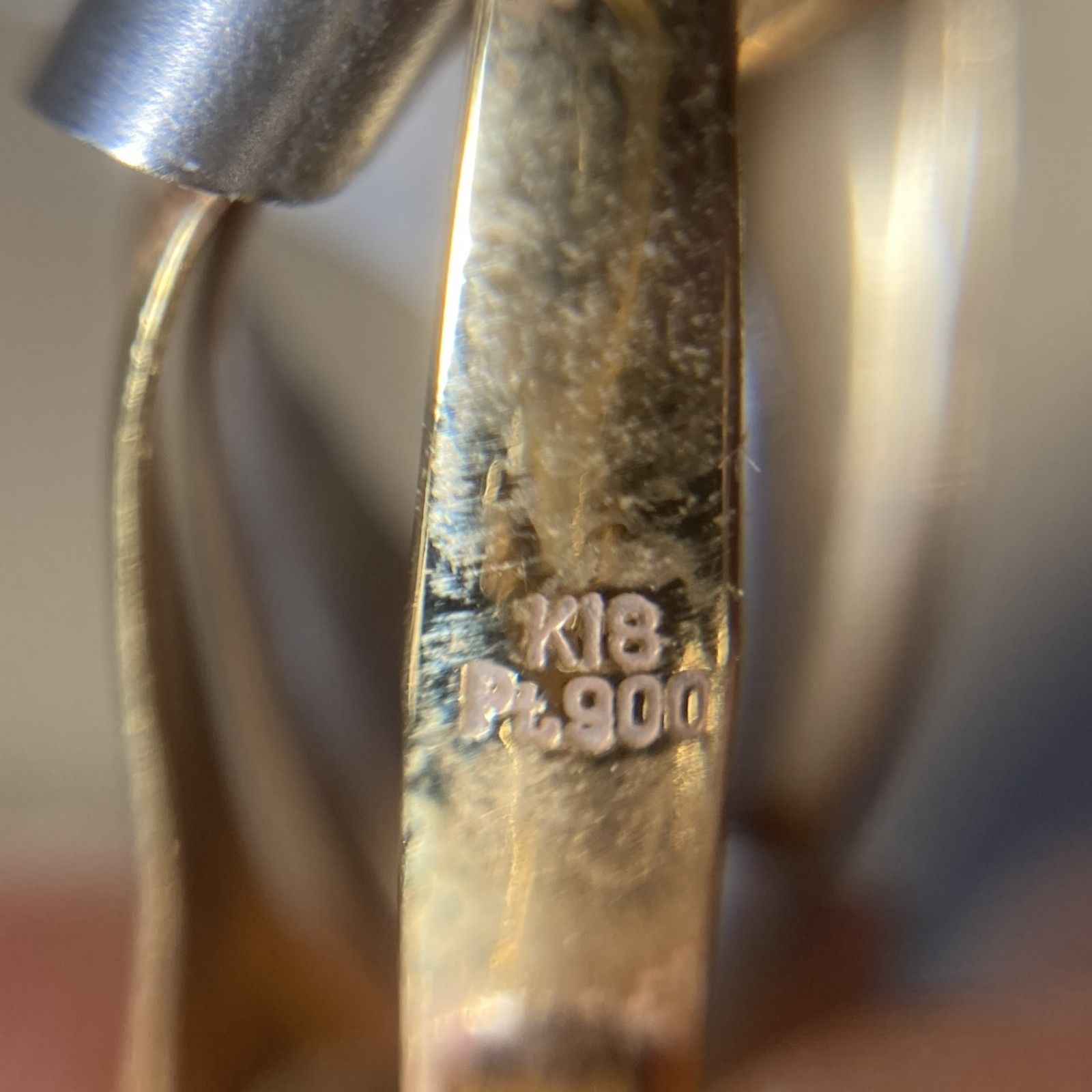 ☆ K18/Pt900刻印 18金 プラチナ プラチナゴールド コンビイヤリング 