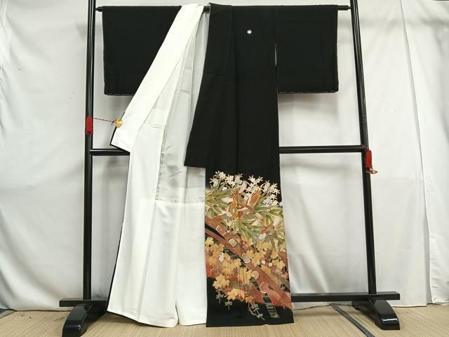 平和屋着物□十日町友禅作家 阿部佳雪 黒留袖 風景文 暈し染め 正絹