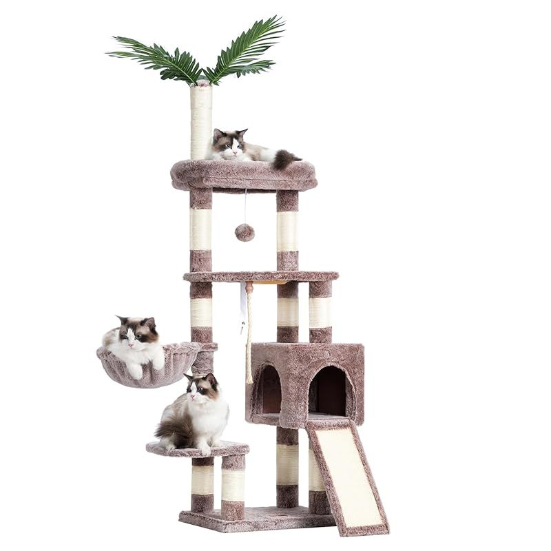 Amazon | Heybly キャットタワー 突っ張り棒 大型猫用 超スリム