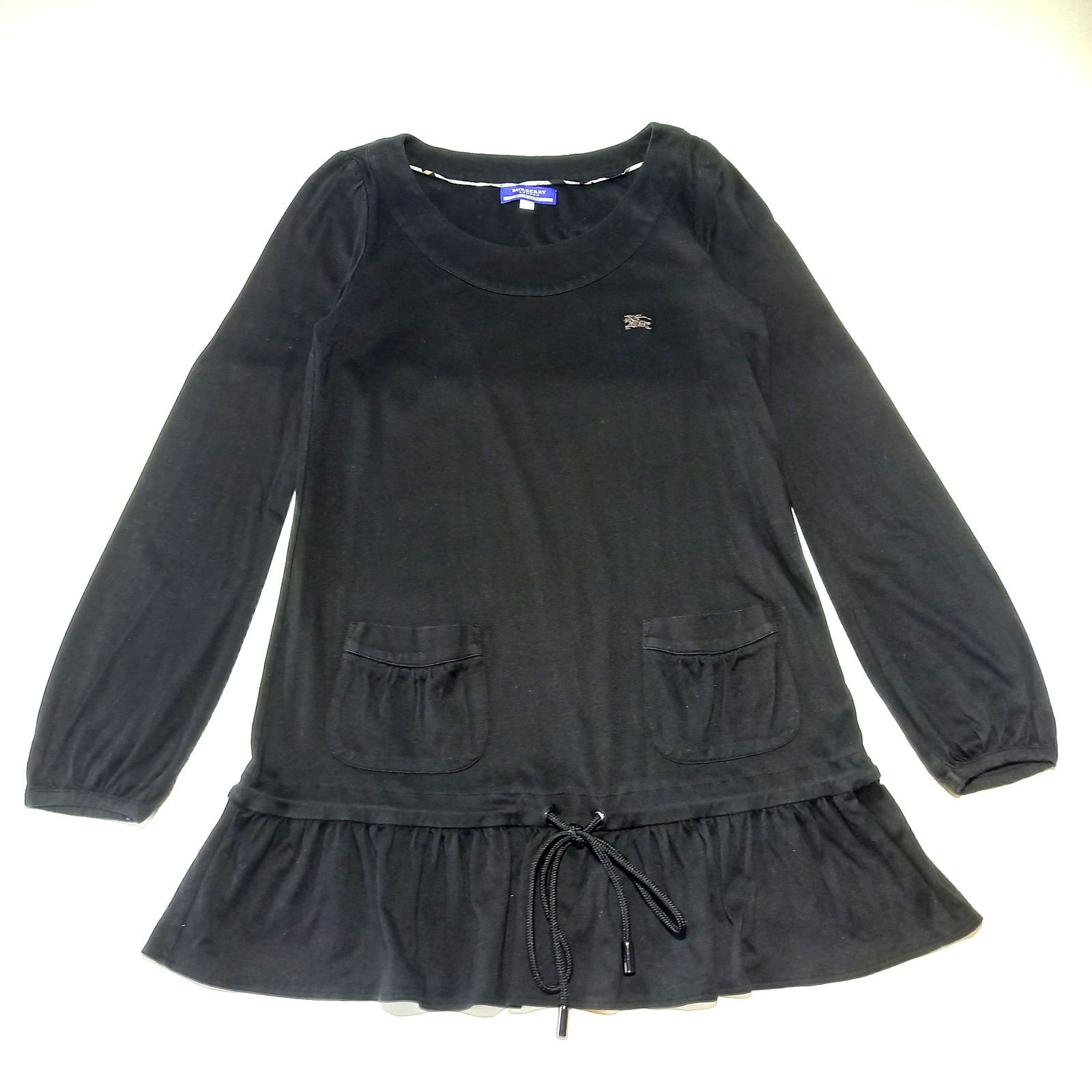 OUTLET SALE- 訳あり品など大放出 バーバリー ブルーレーベル 長袖フリルチュニック ワンピース トップス