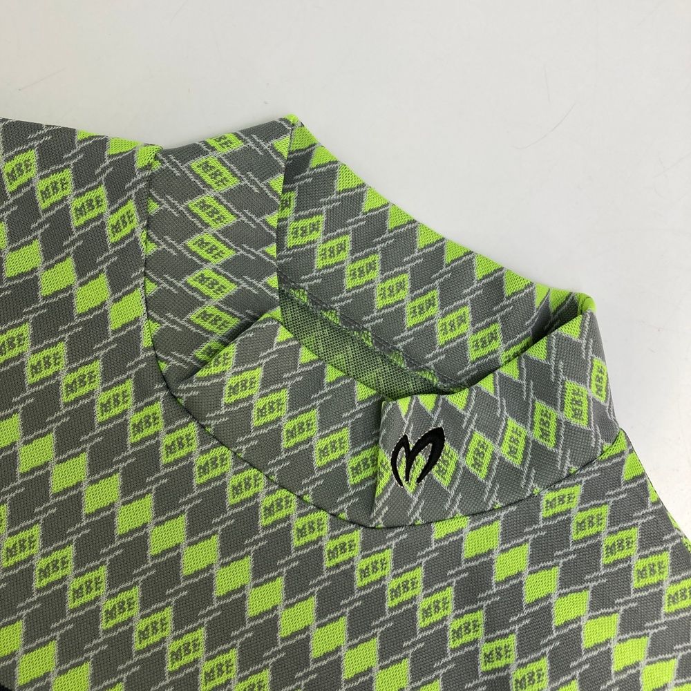 通常の サイズ 1 MASTER BUNNY EDITION マスターバニーエディション 2025年 半袖ハイネックTシャツ 総柄 グレー系 240101455580 ゴルフウェア レディース ストスト 100％高品質で激安通販！