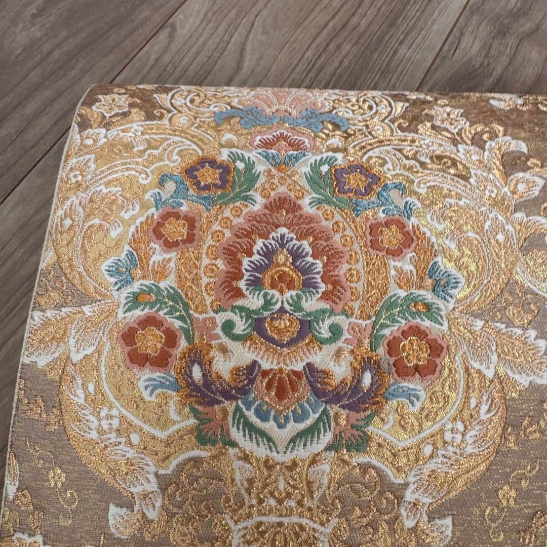 超美品 正絹 六通 現代袋帯 着物 441.5㎝ 服部織物 王朝更紗紋 超美品 正絹 六通 現代袋帯 着物 441.5㎝ 服部織物 王朝更紗紋