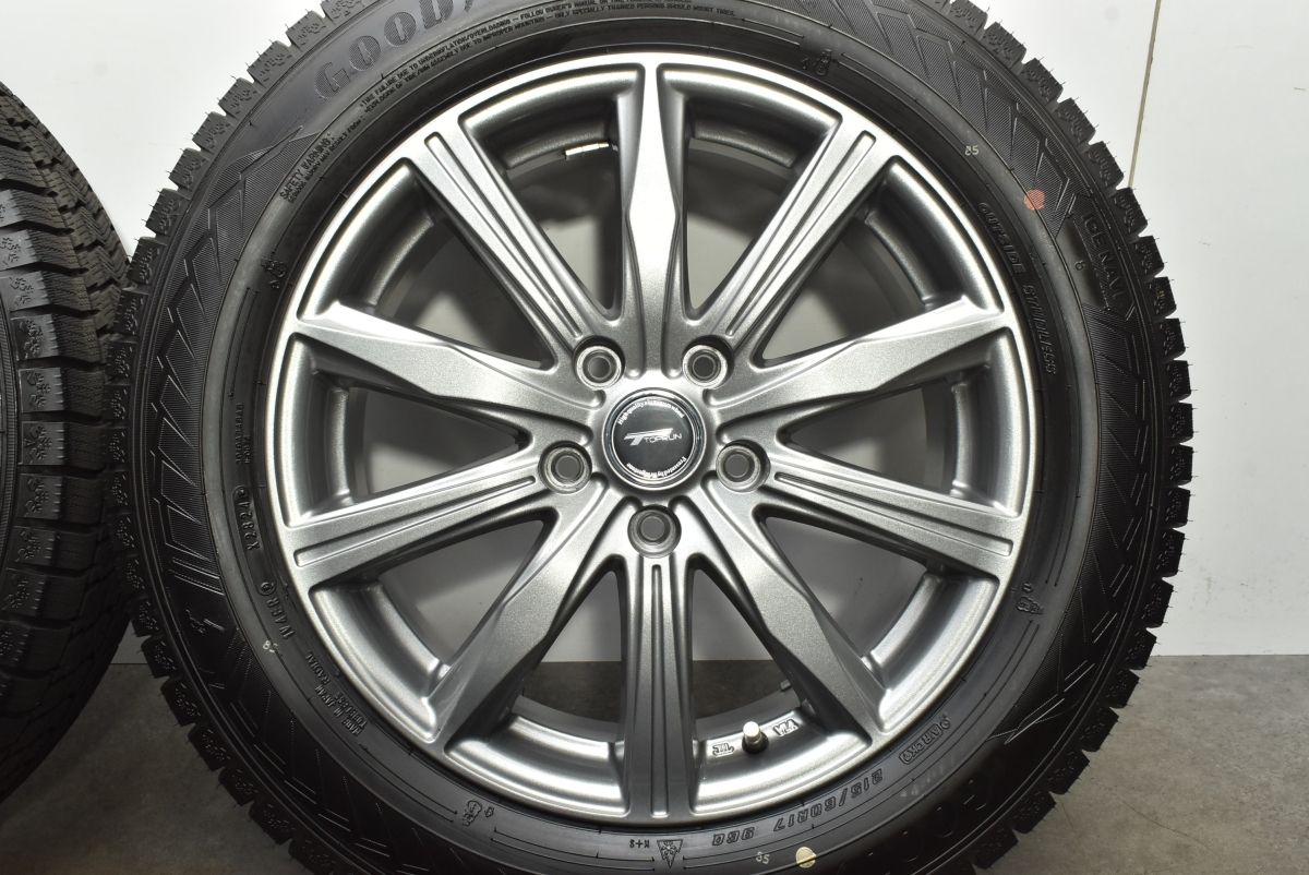 オーソドックスな 2025年製 バリ溝 トップラン 17in 7J 45 PCD114.3 グッドイヤー アイスナビ8 215|60R17 C-HR カローラクロス ヴェゼル CX-30 MX-30