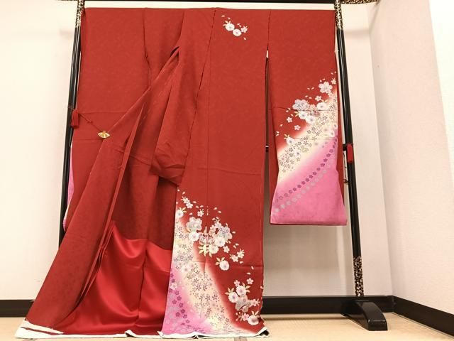 平和屋着物○豪華振袖 舞蝶花車文 金彩 洗える着物 CABA8101ut 平和屋