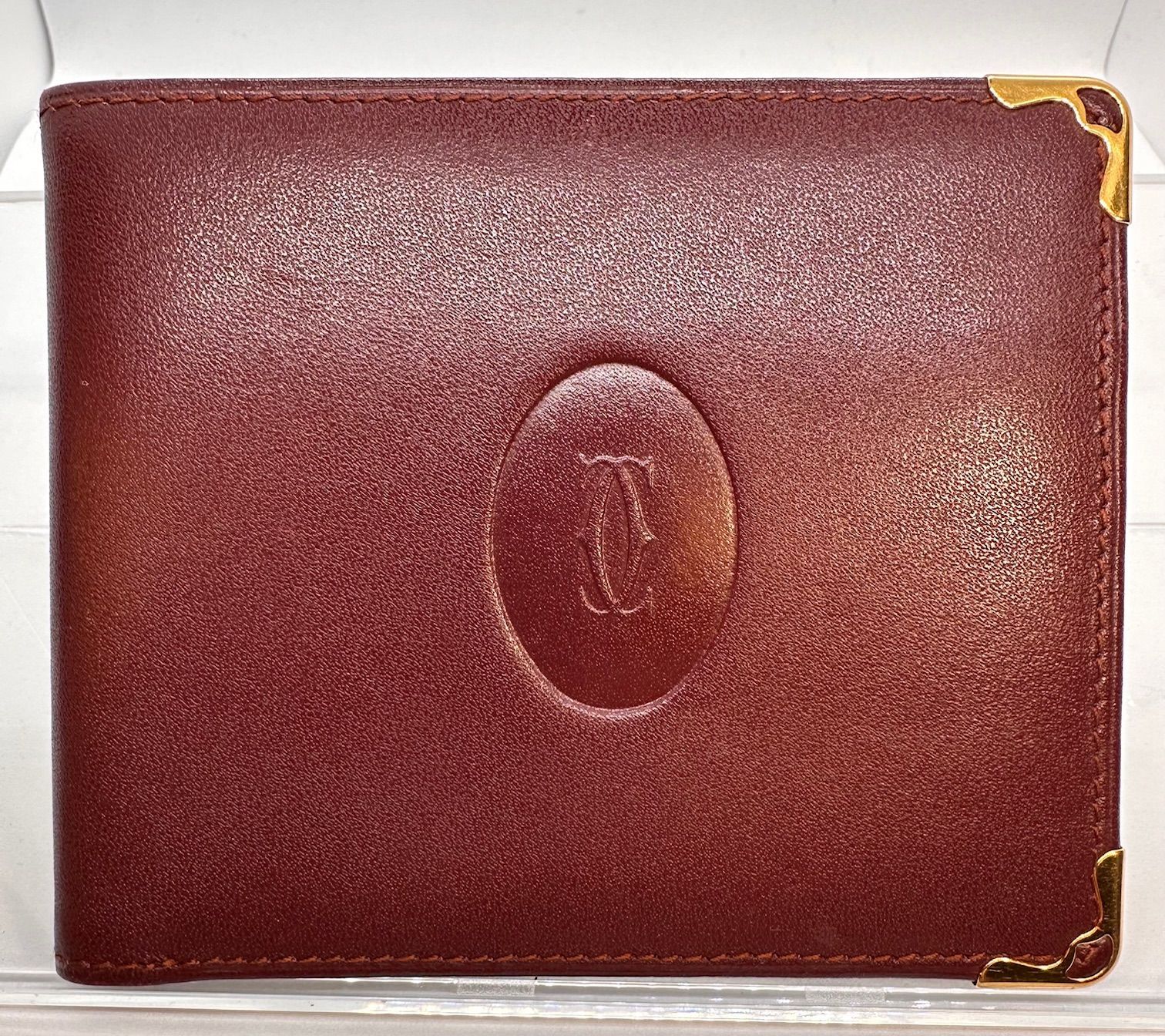 Cartier カルティエ ボルドー レザー 二つ折り財布 Cartier カルティエ 二つ折り札入れ 財布 マストライン レザー