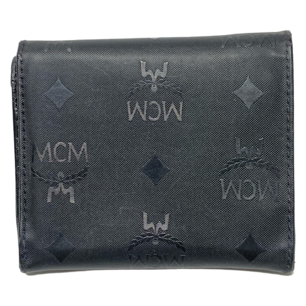 MCM 三つ折り財布 黒 レザー - メルカリ
