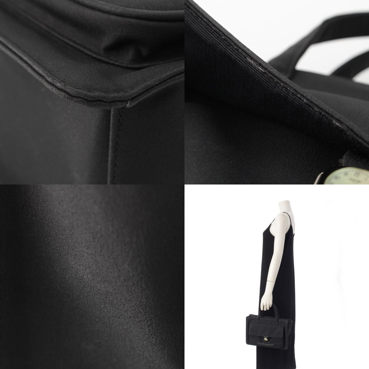 ジャンポールゴルチエ 時計モチーフ ロゴ ミニ ハンドバッグ ブラック  