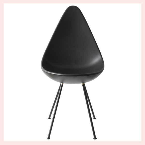 CHAIR デザインチェア ブラック シンプル 定番 椅子 いす カーブ シリーズ ドロップ型 簡易 ダイニングチェア おしゃれ 丸み 雫型 すっぽり 包み込む 座り心地 スタイリッシュ 業務用 飲食店 カフェ 黒色