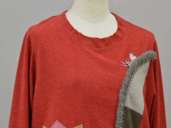 アルベロベロ ALBEROBELLO オレボレブラ OLLEBOREBLA ぶたさん キツネさんのしっぽ滑り台 チュニック レッド レディース F-L6275 アルベロベロ ALBEROBELLO オレボレブラ OLLEBOREBLA ぶたさん キツネ