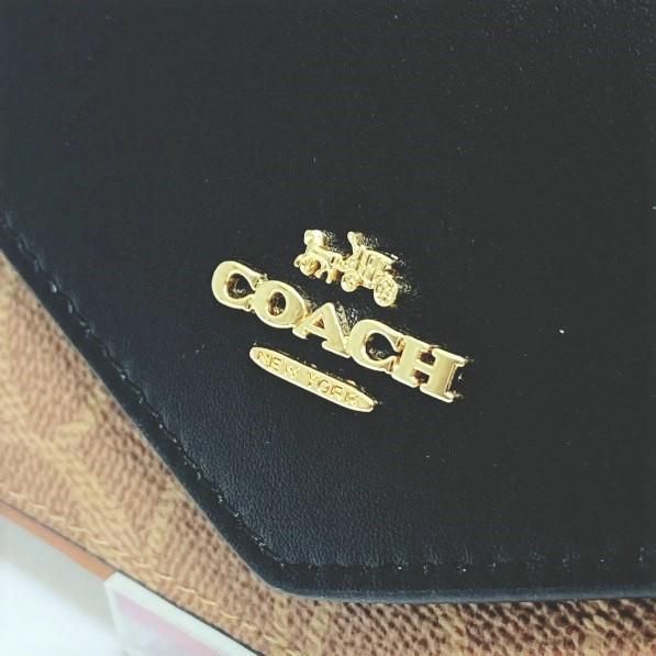 COACH 新品 ブラウン ブラック レディース 長財布 茶 黒 財布 w09