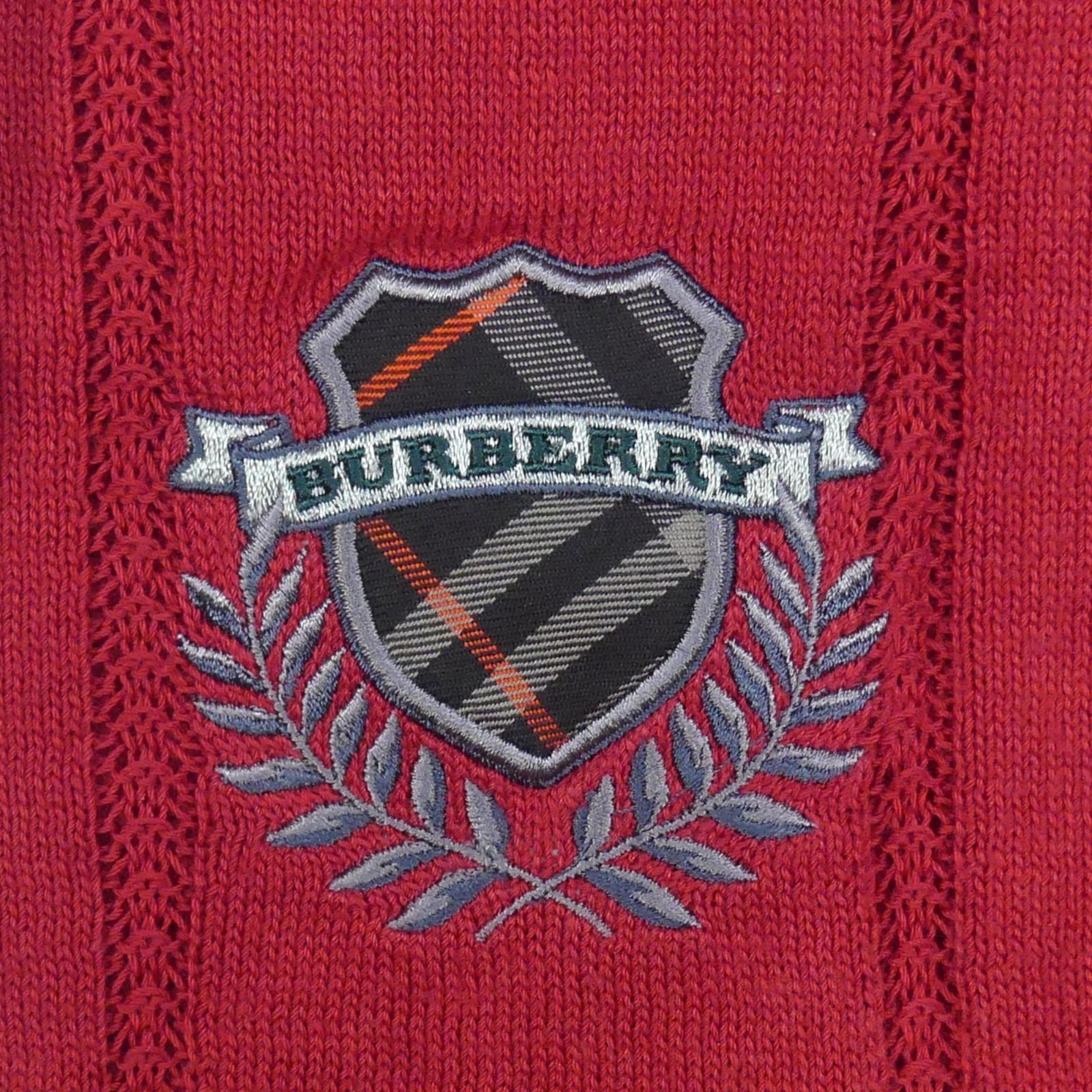 BURBERRY GOLF バーバリーゴルフ ベスト L 刺繍ロゴ 赤 コットン100