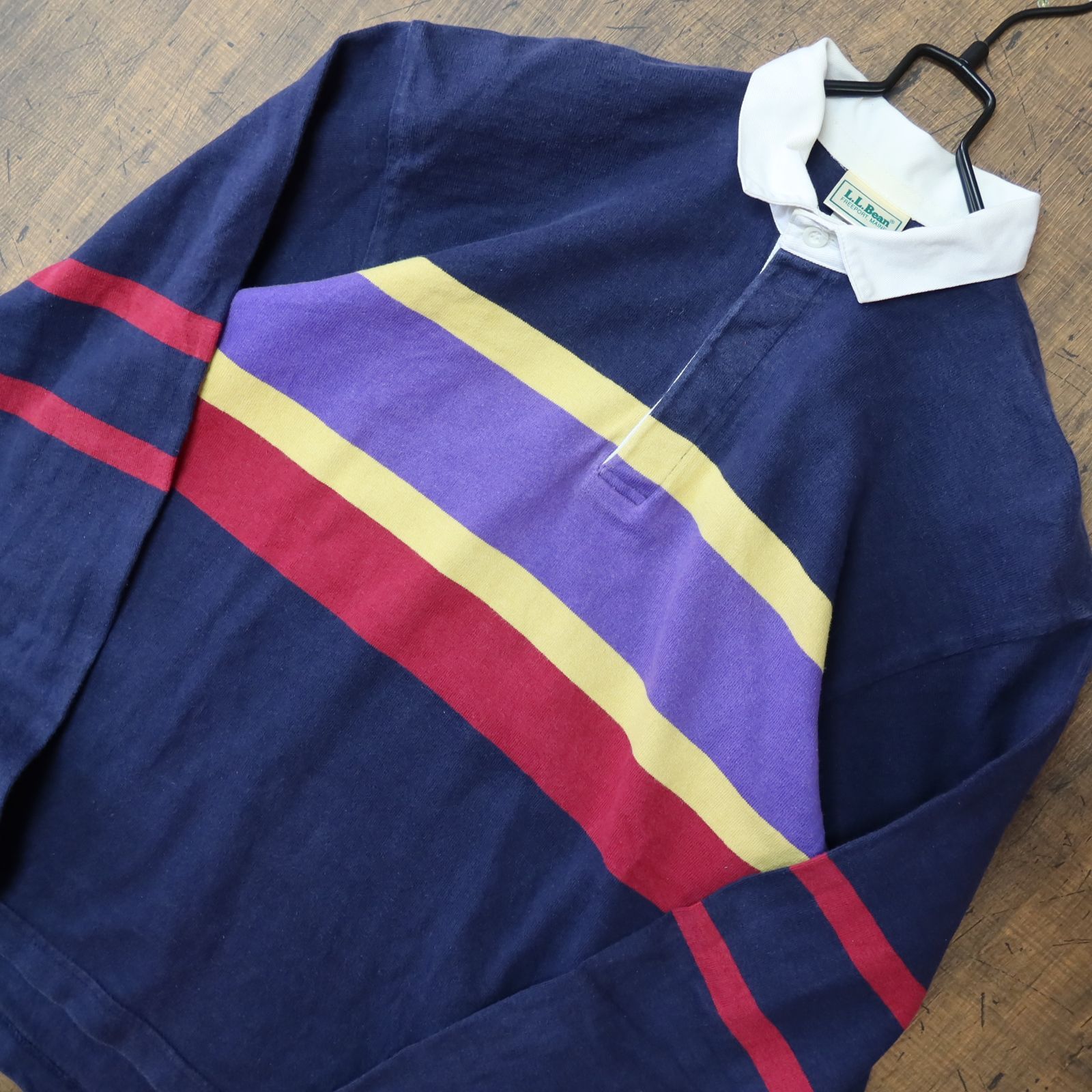 90s Vintage US古着☆L.L.Bean エルエルビーン 長袖 ラグビー