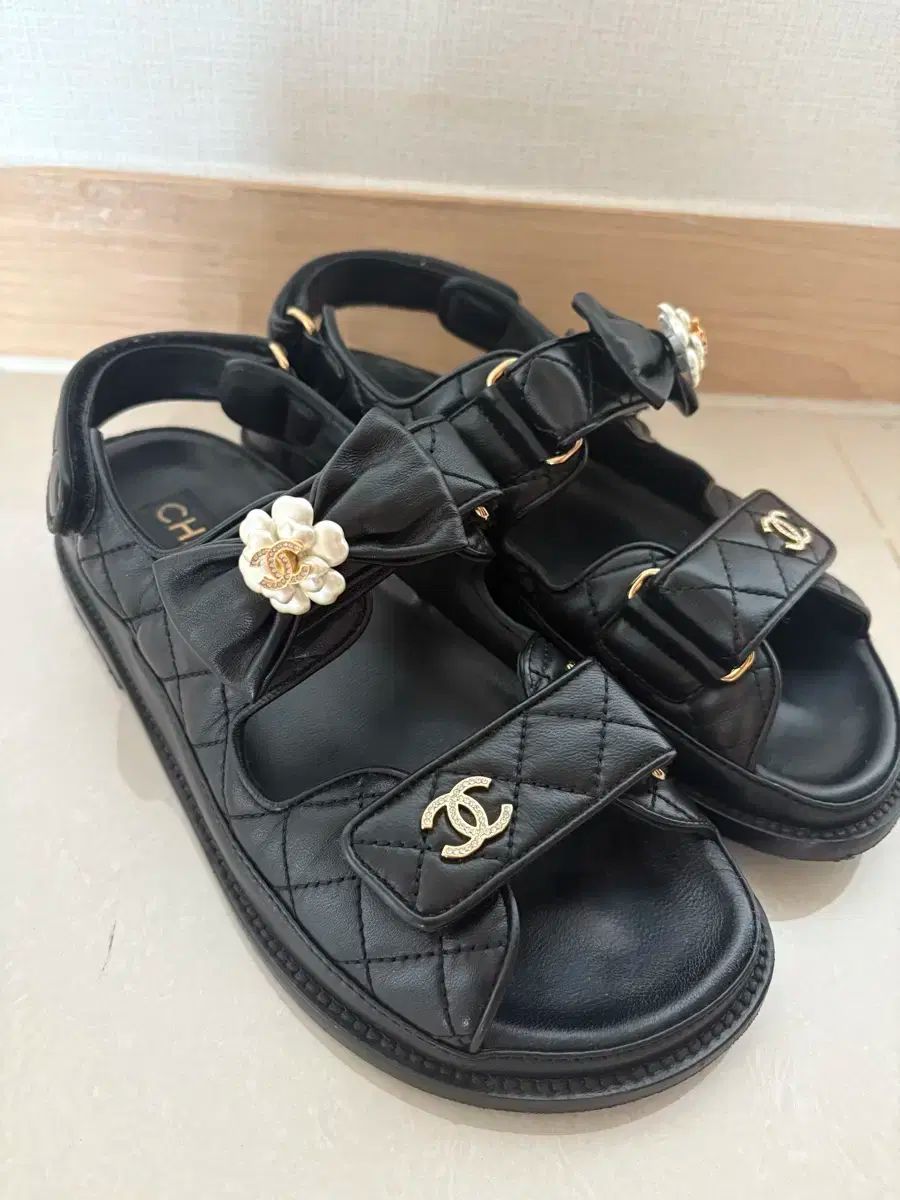 CHANEL シャネル サンダル ミュール ココマーク デニム 36 CHANEL