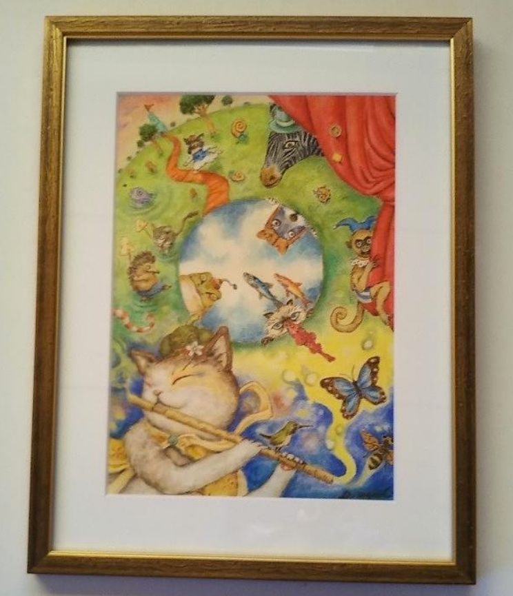 原画】『雑貨屋ナッツ』（チワワ 犬 パステル画 絵画） Amazon