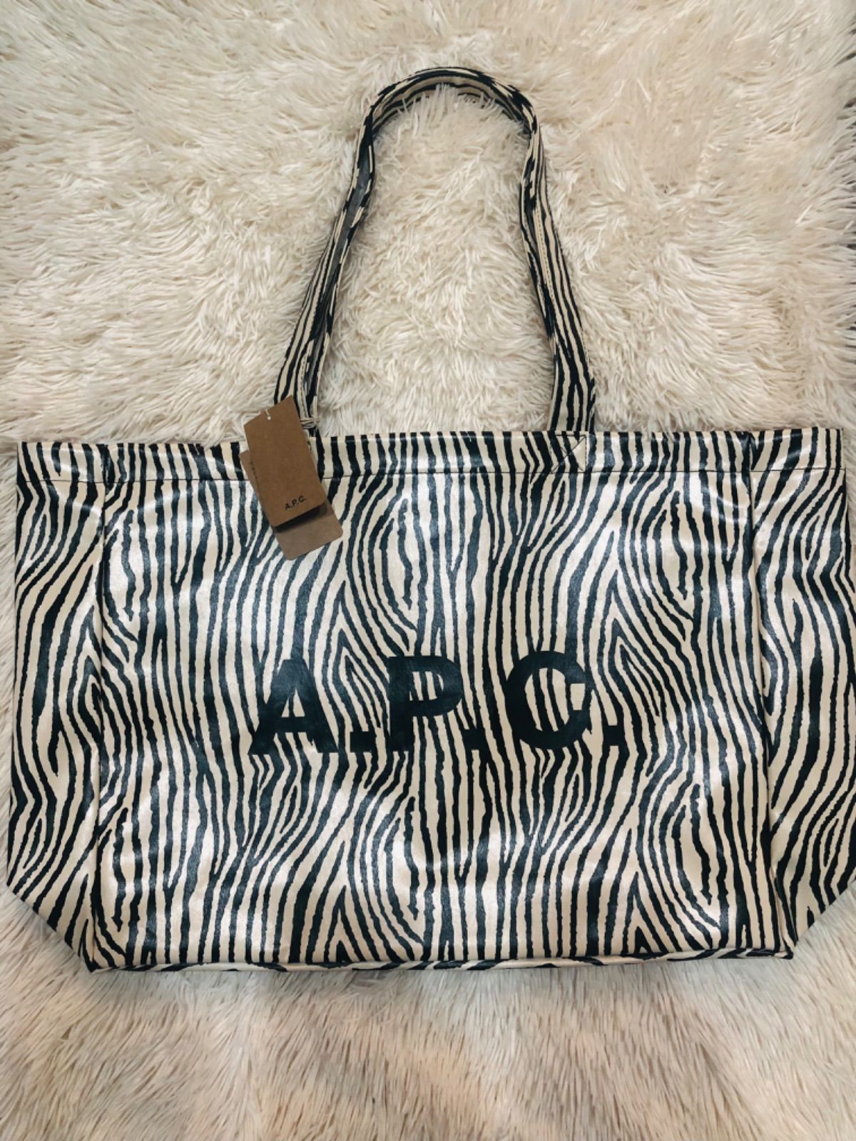 APC A.P.C. ゼブラ柄 リサイクルレザートートバッグ トートバック