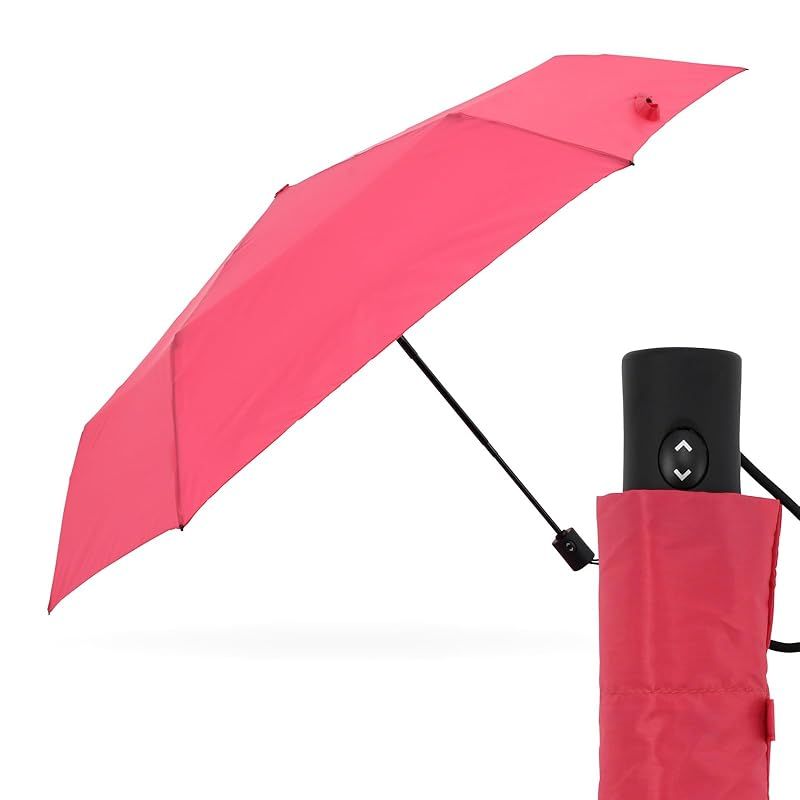 AMVEL アンベル 折りたたみ傘 VERYKAL 自動開閉 世界最軽量級 164g コンパクト 収納 3.5cm×26cm カーボン骨 晴雨兼用 耐風 雨用 雨傘 撥水 UVカット 男女兼用 A1553 チェリーピンク