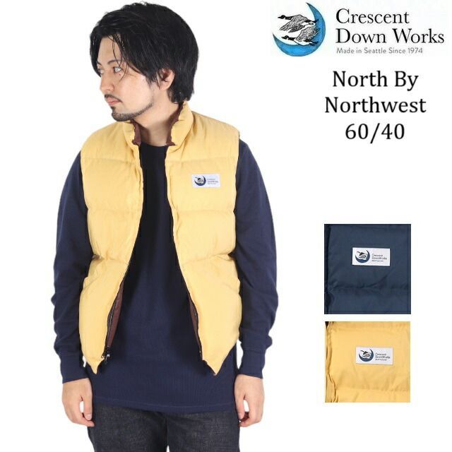 クレセントダウンワークス CRESCENT DOWN WORKS ダウンベスト ダウン North By Northwest 60/40 アメリカ製 米国製 301b ネイビー メンズ