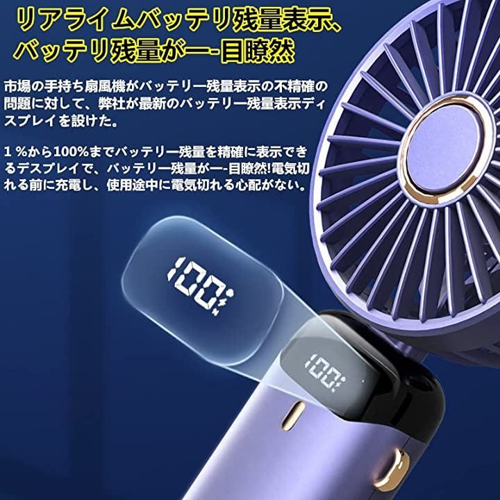 Ayutong 携帯扇風機 手持ち扇風機 20dB超静音 5段階風量調節 ミニ