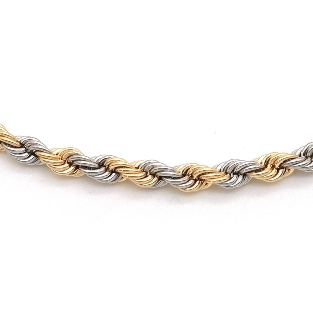 新品】 K18／PT850コンビ MIXロープチェーンブレスレット(幅2.7mm