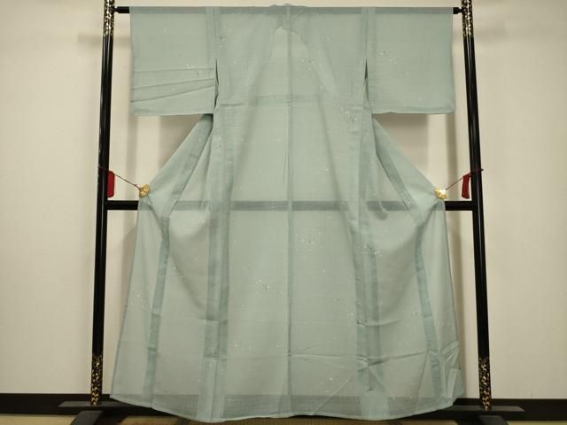 平和屋着物＊夏物 小紋 絽 舞葉文 洗える着物 AABA5647sx