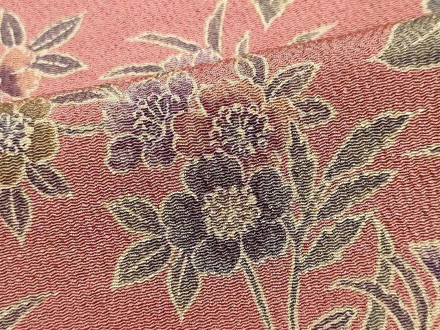 平和屋着物○上質な小紋 雪輪花文 金彩 鬼しぼ縮緬 正絹 逸品