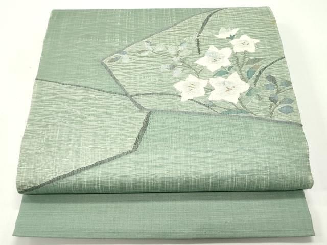 平和屋着物○つけ帯 スリーシーズン 春夏秋 枝花文 銀通し