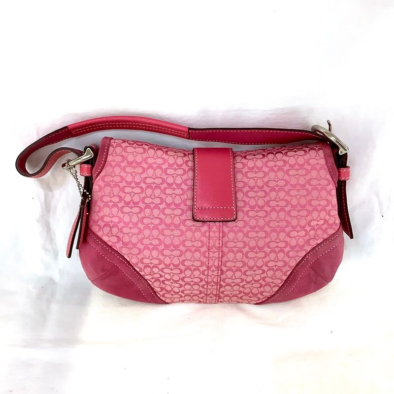 COACH 』ショルダーバッグピンク ソーホーミニシグネチャースモール