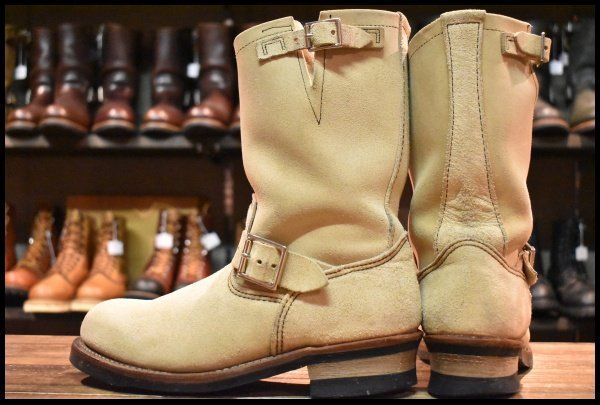 8.5 D 10年 レッドウィング 8268 スエード エンジニア ホーソーンアビレーンラフアウト ベージュ ブーツ redwing FI 464