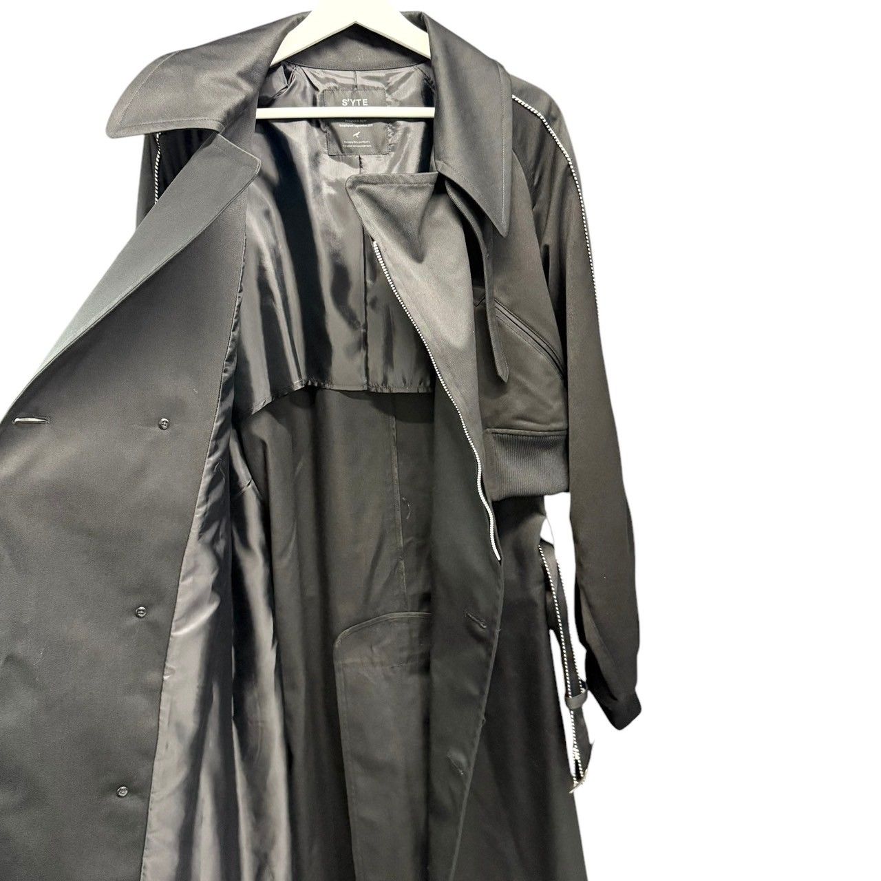 【S'YTE】Yohji Yamamoto レーヨン トレンチコートロングコート S'YTE】Yohji Yamamoto レーヨン トレンチコートロングコート