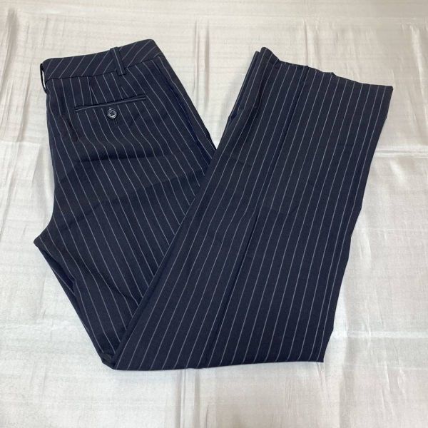 ブルックスブラザーズ ウール スーツ セットアップ ストライプ ネイビー XL Perfect Suit FActory セットアップ 「上下洗える」WEB限定